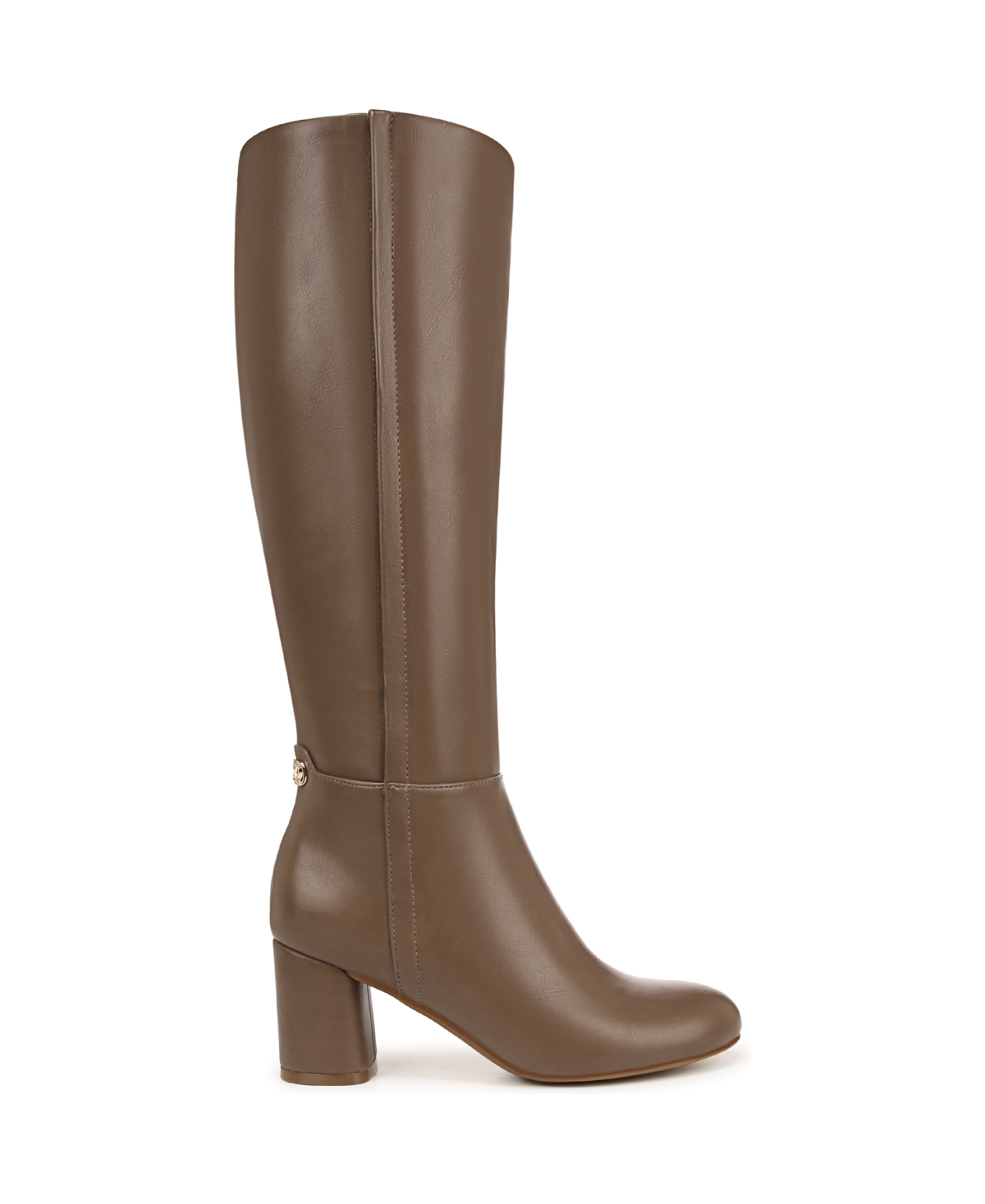 Naturalizer Loving Knee High Block Heel Dress Boots In Dark Taupe Faux Leather