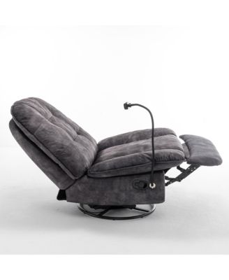 Luxurious Velvet Recliner with Phone Holder
