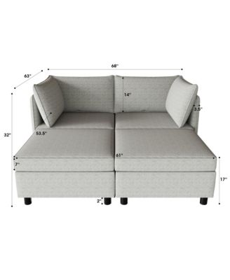 Mid-Century Love Seat with Storage