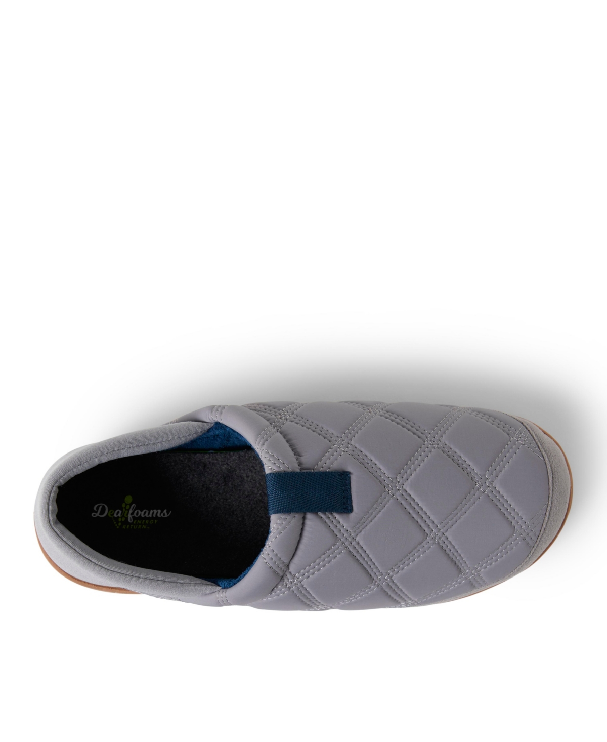 Dearfoams Men's River Closed Back Collapsible Heel House Shoe Slipper - grey