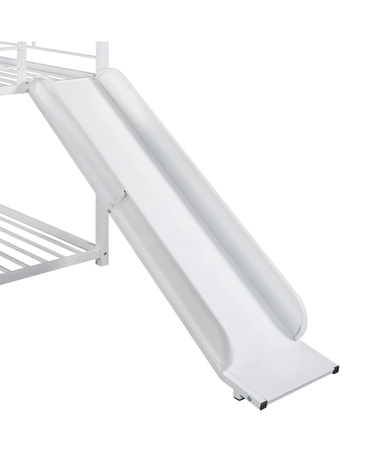 Slickblue Twin Over Twin Metal Bunk Bed ,Metal Housebed With Slide,Three Colors Available