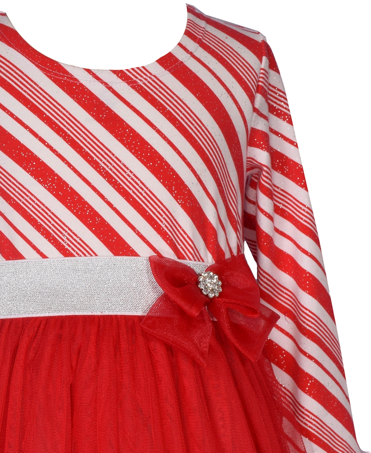 Bonnie Jean Little Girls Candy Cane Stripe Santa Dress