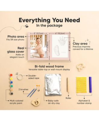 Rune Baby Hand and Footprint Kit Frame, Baby Shower Gifts for Girls, Boys, Newborn Baby Footprint Kit Makers