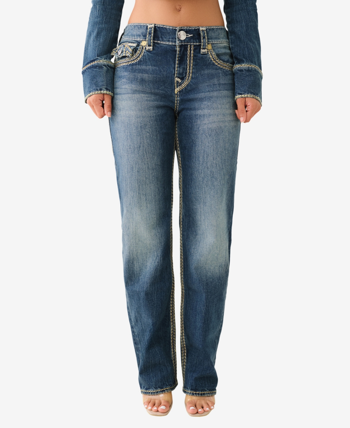 TRUE RELIGION WOMEN'S RICKI SUPER RELAXED STRAIGHT JEANS 