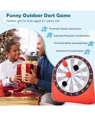 Large Dart Board for Kids with 4 Kick Balls, Carrying Bag Giant Outdoor Kick