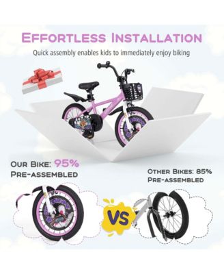 16" Kid s Bike for 4-7 with Height-Adjustable Handlebar & Saddle Handbrake