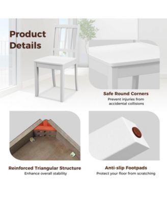 Wood Dining Chair Set of 2 with Rubber Wood Legs Curved Backrest for Kitchen