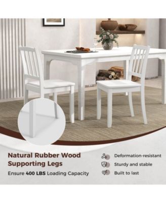 Wood Dining Chair Set of 2 with Rubber Wood Legs Curved Backrest for Kitchen