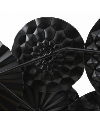 48" Wide Modern Multi-Color Metal Abstract Floral Layered Plates Wall Art Hanging Wall Decor