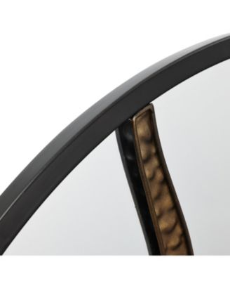 Goldrush Black Metal Frame Round Wall Mirror