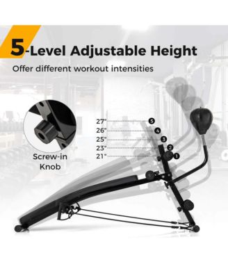 Adjustable Decline Sit-Up Bench for Home Gym with Speed Ball and Resistance Bands