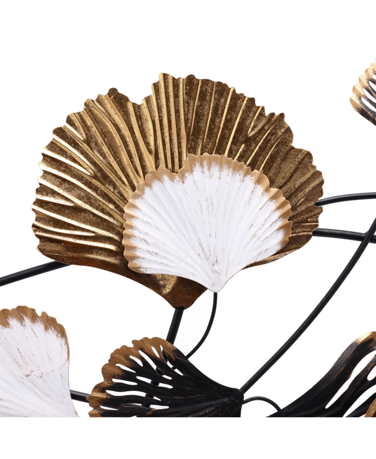 LuxenHome Metal Ginkgo Leaves Modern Wall Decor - Multi-color