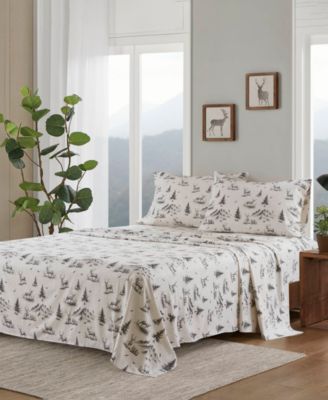 Printed Cotton Flannel 3-Pc. Sheet Set, Twin