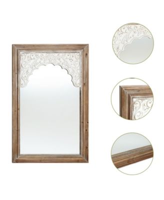 Wood Framed Rectangular Accent Wall Mirror