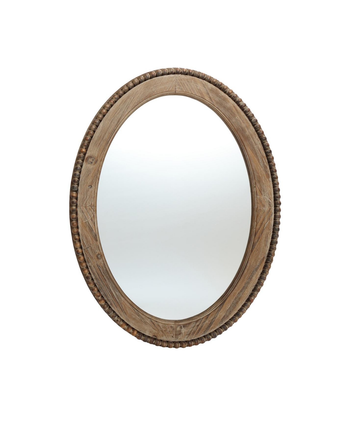Luxenhome Cameo Wood Framed 32-inch Oval Wall Mirror In Natural