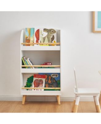 Children's Multi-Functional 3-Shelf Bookcase Toy Storage Bin, White