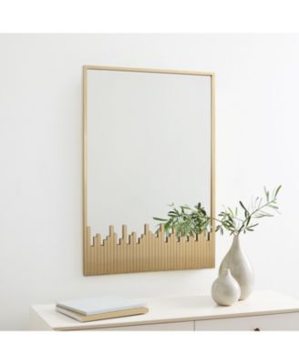 Cityscape Gold Metal Frame Rectangular Wall Mirror