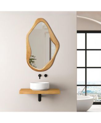 Freeform Pine Wood Frame Free Form Wall Mirror