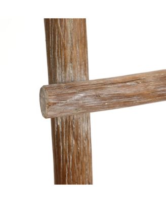 Solid Wood Natural 4-Rung 59-Inch Tall Blanket Ladder
