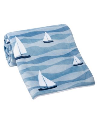 Little Skipper Soft Luxury Nautical Sailboat Fleece Baby Blanket