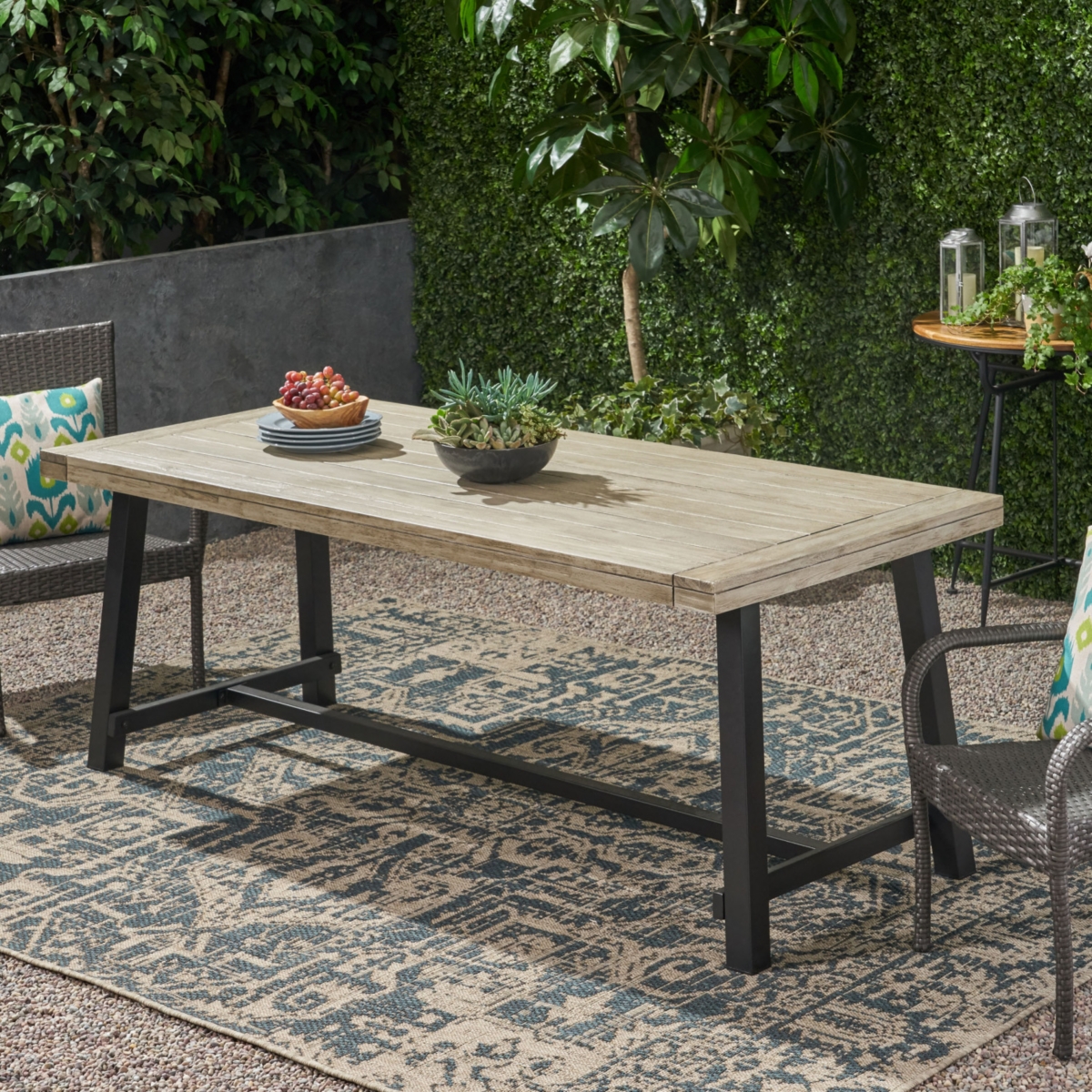 Streamdale Furniture Modern Acacia Wood Outdoor Dining Table For 8