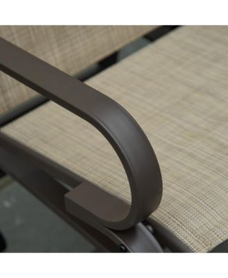 Outdoor Glider Chair, Gliders for Outside Patio with Smooth Rocking Mechanism and Lightweight Construction for Backyard, Tan