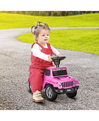 Kids Ride on Push Car, with Engine Sounds & Under-Seat Storage, Foot-to-Floor Ride on Sliding Car with Horn, Sit and Scoot Ride on Toy, Ages 1.5-3 Years, Pink