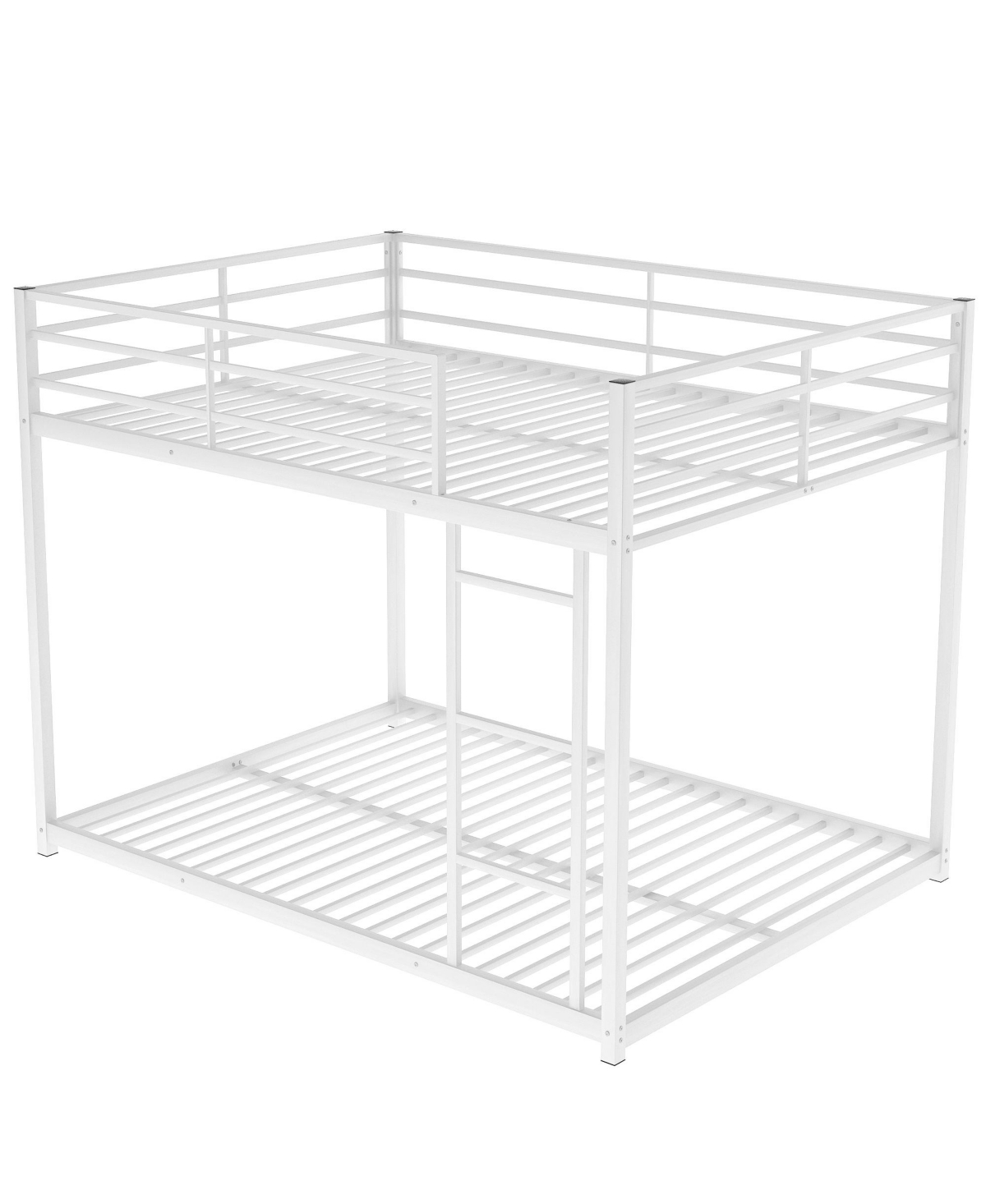Slickblue Full over Full Metal Bunk Bed, Low Bunk Bed with Ladder