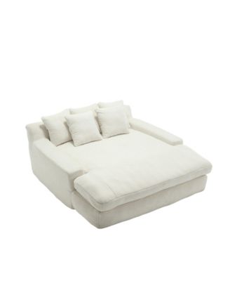 Chenille 2-Seater Sofa with Back Pillows for Living Room