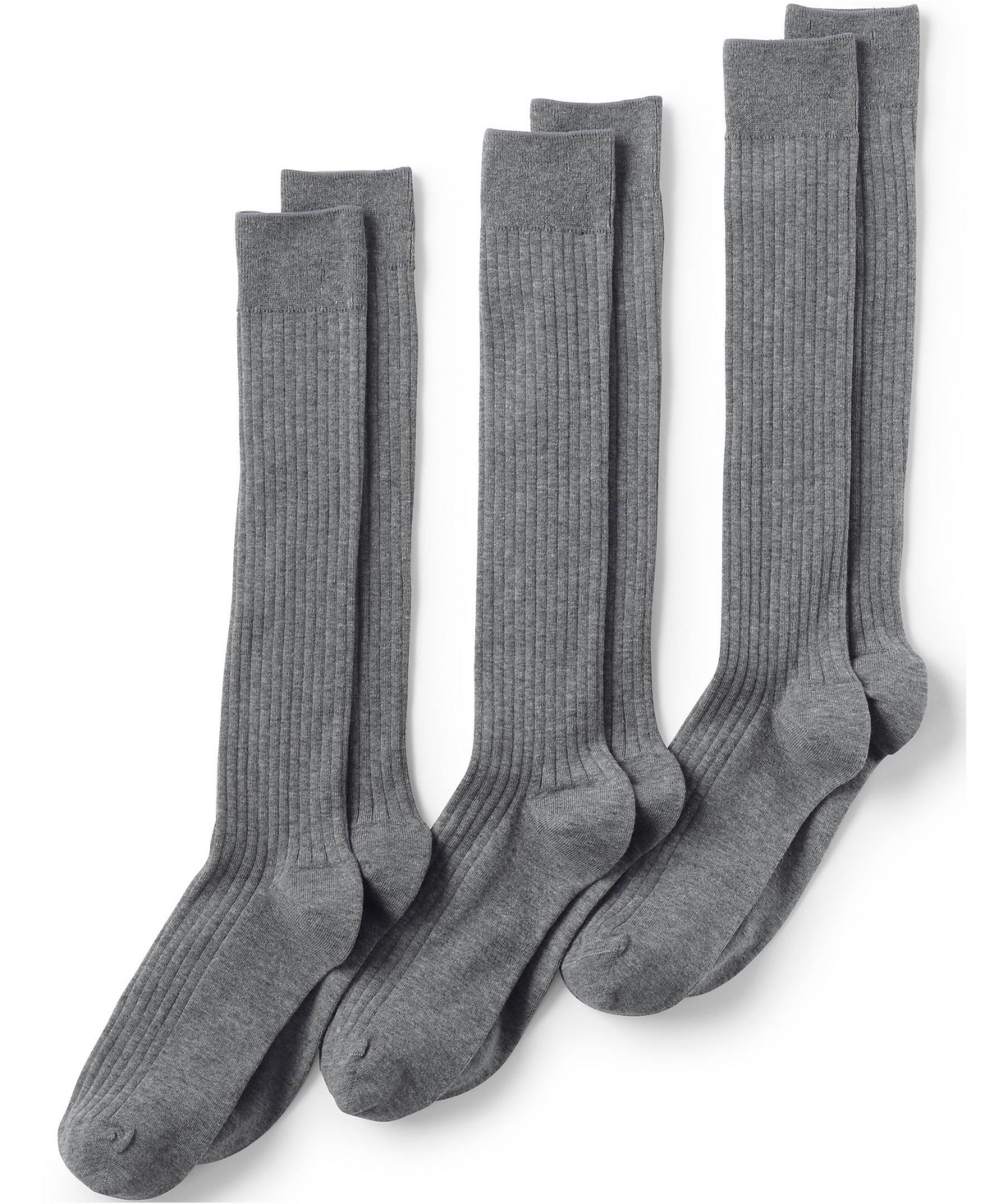 Lands' End Men's Seamless Toe Over the Calf Rib Dress Socks 3-pack