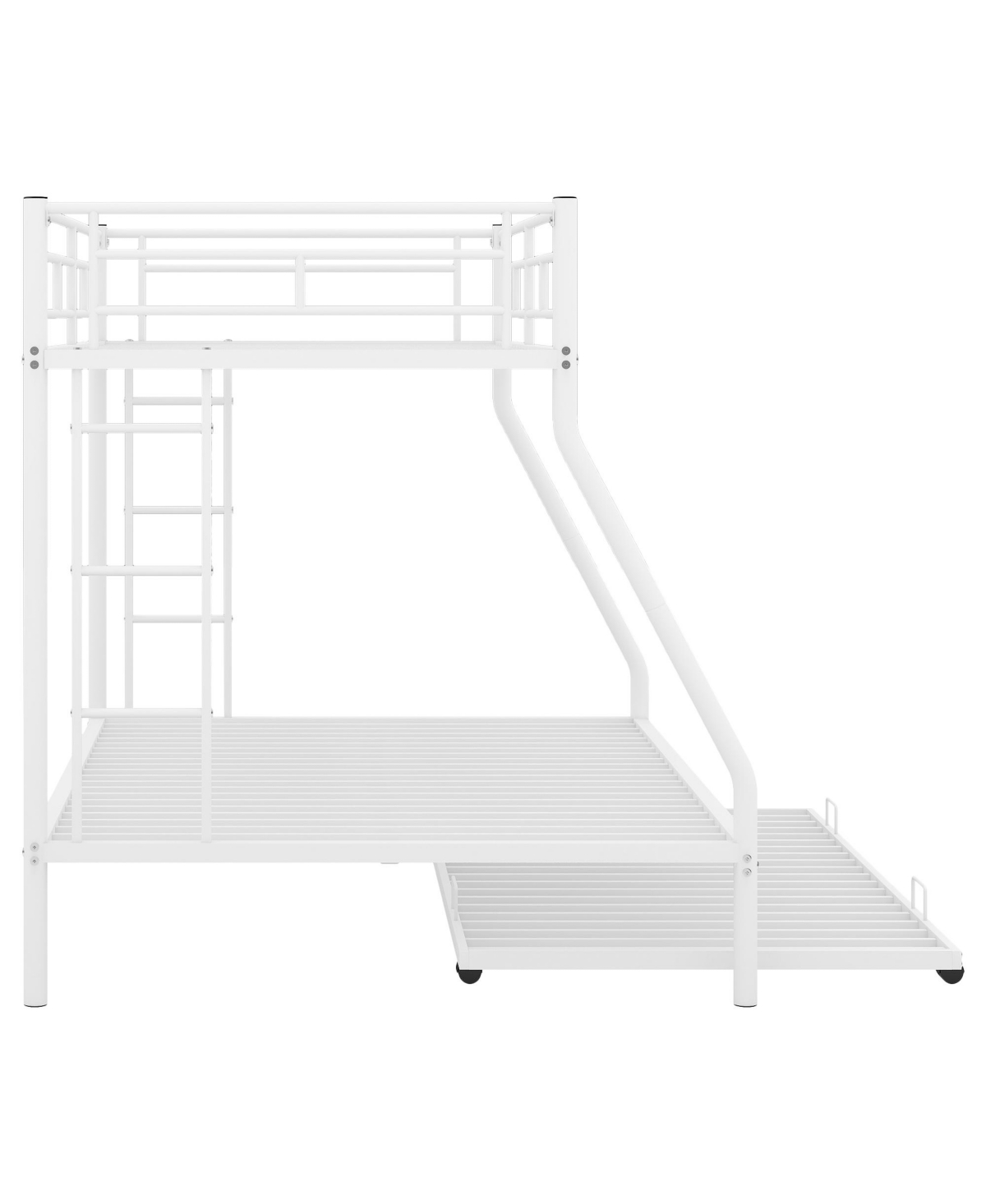 Slickblue Sturdy Twin over Full Bunk Bed with Twin Trundle and Two-Side Ladders for Space Saving Solutions