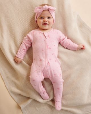 Baby Girls Zip Coverall & Headband Set