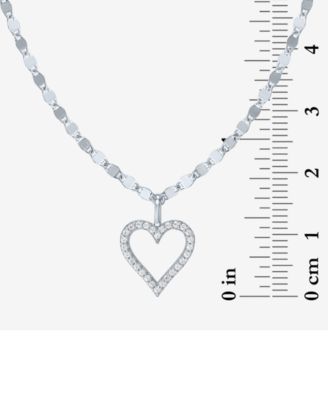Diamond Open Heart 18" Pendant Necklace (1/10 ct. t.w.) in Sterling Silver or 14k Gold-Plated Sterling Silver