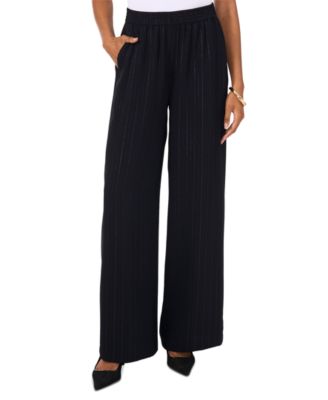Vince Camuto - Women's Pinstripe Wide-Leg Pull-On Pants