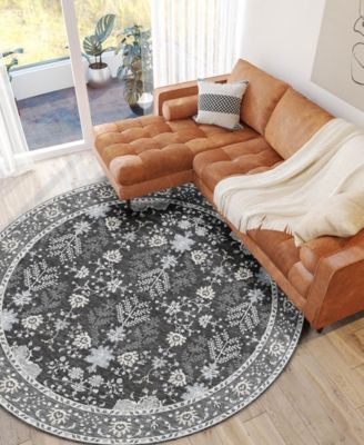 Hatay Washable HY9 8'x8' Round Area Rug