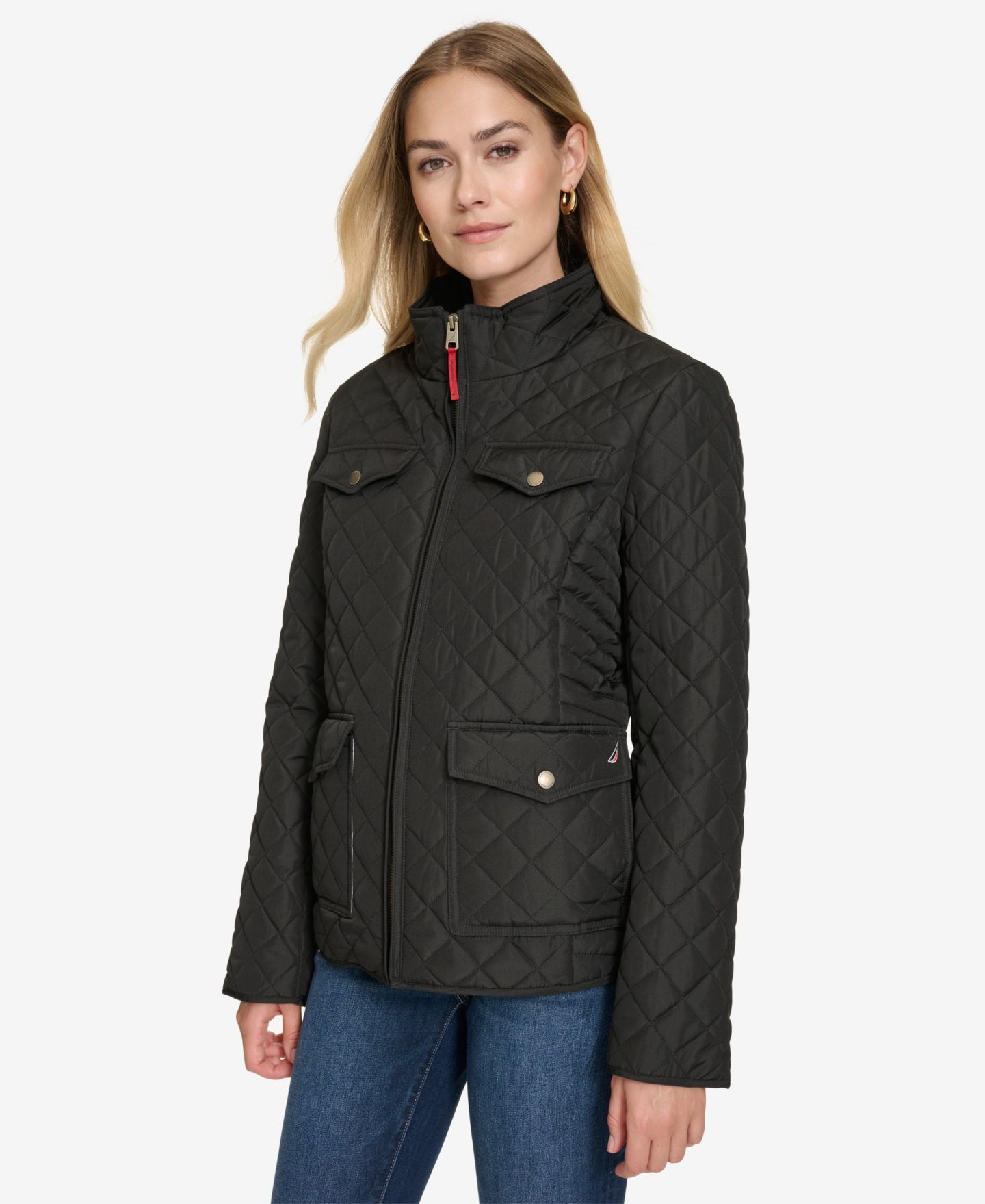 Женская куртка Nautica Jeans Nautica Solid Quilted, цвет: Чёрный — фото 3