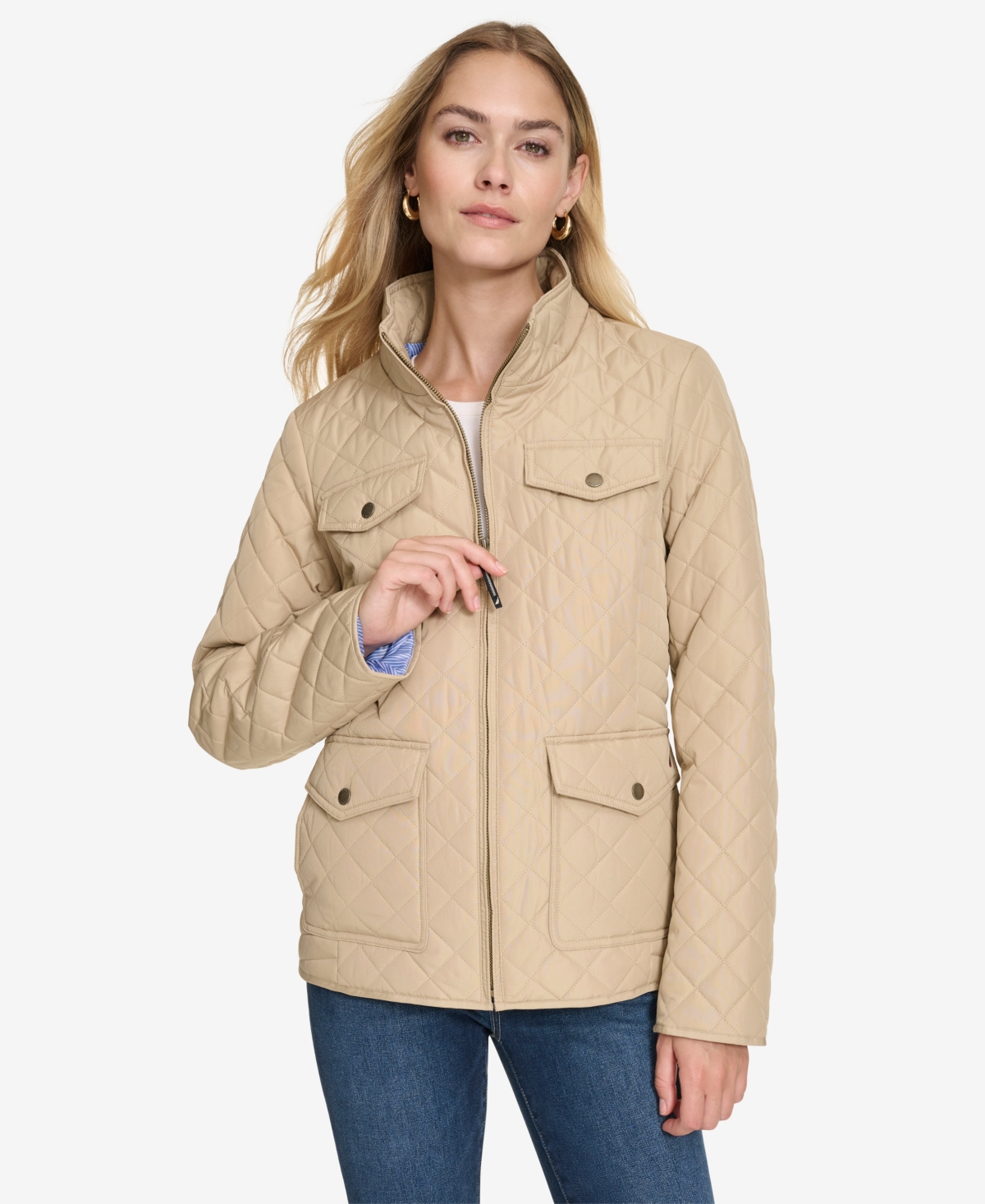 Women's Solid Quilted Jacket - Black