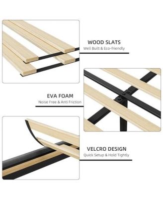 King Size Bed Frame with Upholstered Wingback Headboard, Luxurious Linen Upholstery Platform Bed with Charging Station, Button Tufted Design, No Box Spring Needed, Light Grey