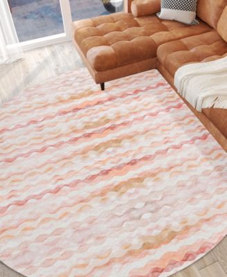 Seabreeze Washable SZ16 8'x8' Round Area Rug