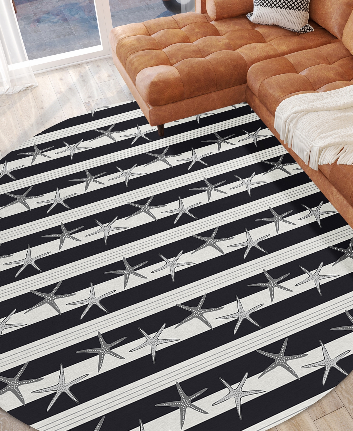 Dalyn Seabreeze Sz12 8'x8' Round Area Rug In Black