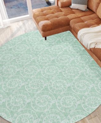 Seabreeze Washable SZ11 8'x8' Round Area Rug