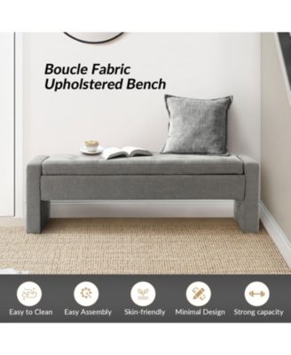 Casio Upholstered 55.1" Wide Storage Bench with Button-tufted Design