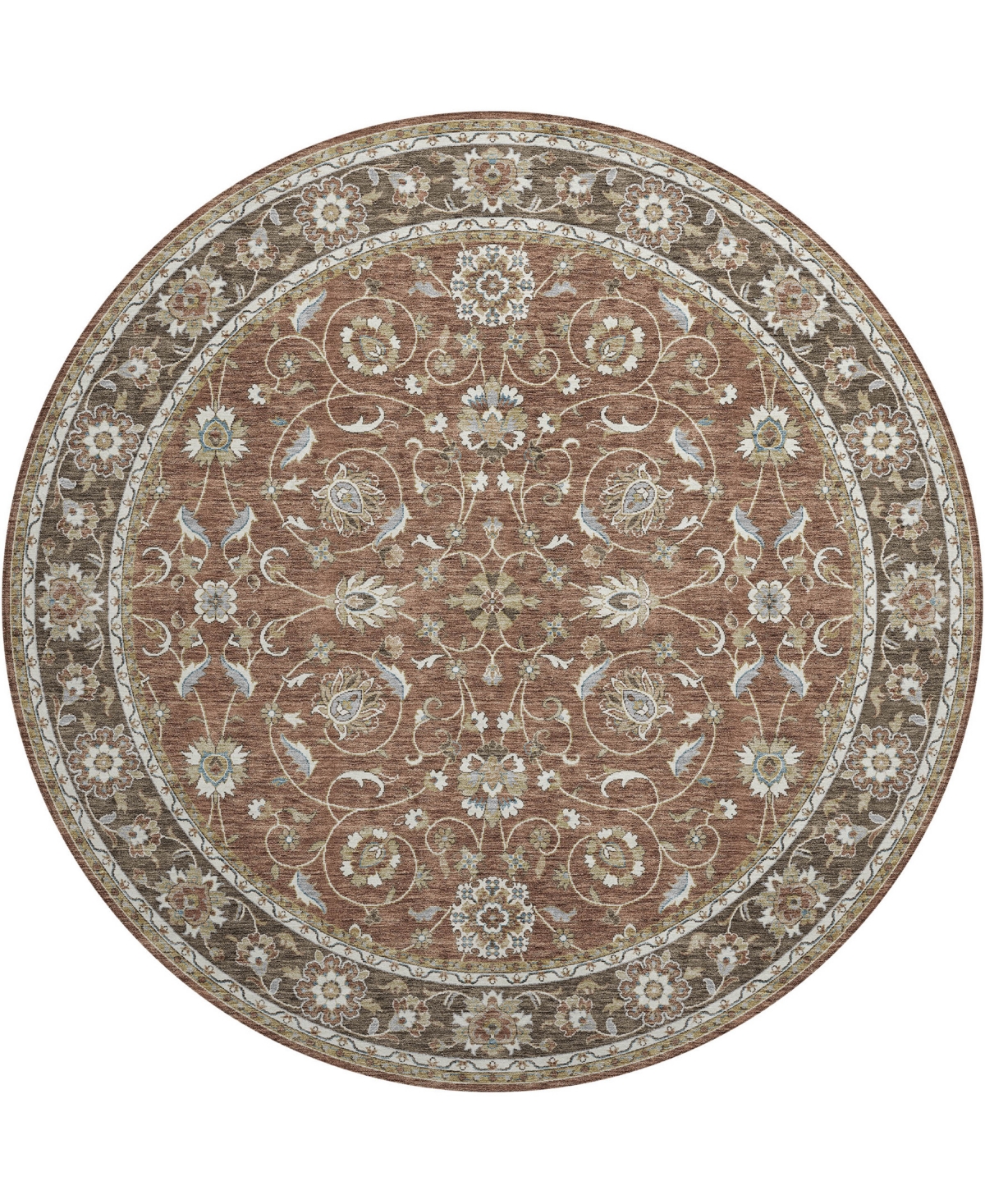 Dalyn Hatay Washable Hy1 8'x8' Round Area Rug In Paprika
