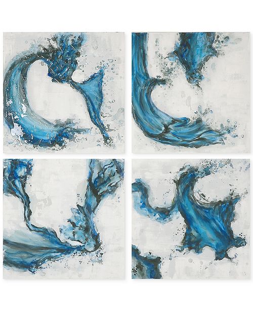 Uttermost Set of 4 HandPainted Abstract Blues Wall Art & Reviews