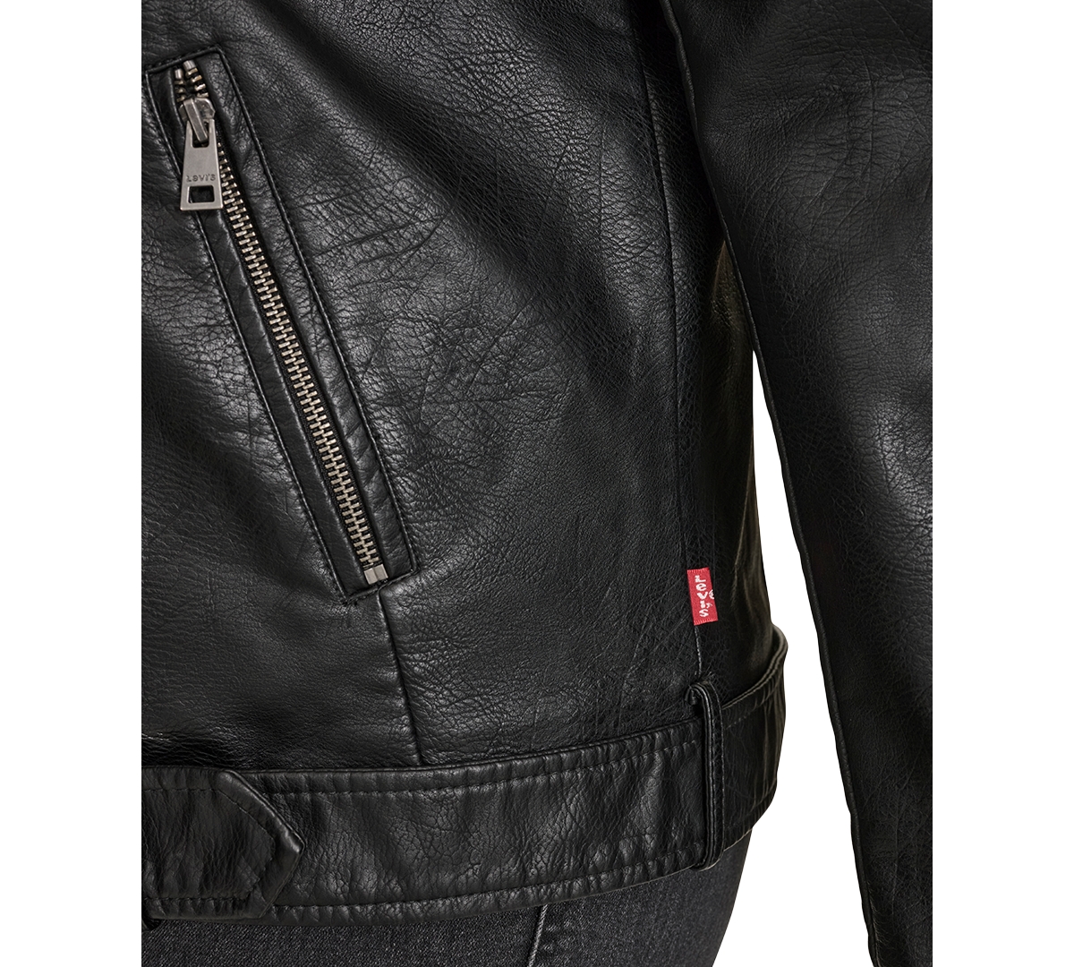 Levi's Plus Size Faux Leather Long Line Belted Moto Jacket