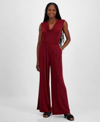 Bar III - Women's Knit Crepe Cowlneck Jumpsuit