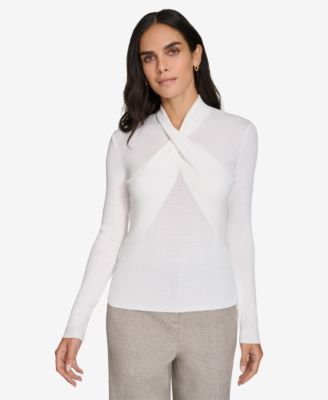 Calvin Klein - Women's V-Neck Long-Sleeve Top