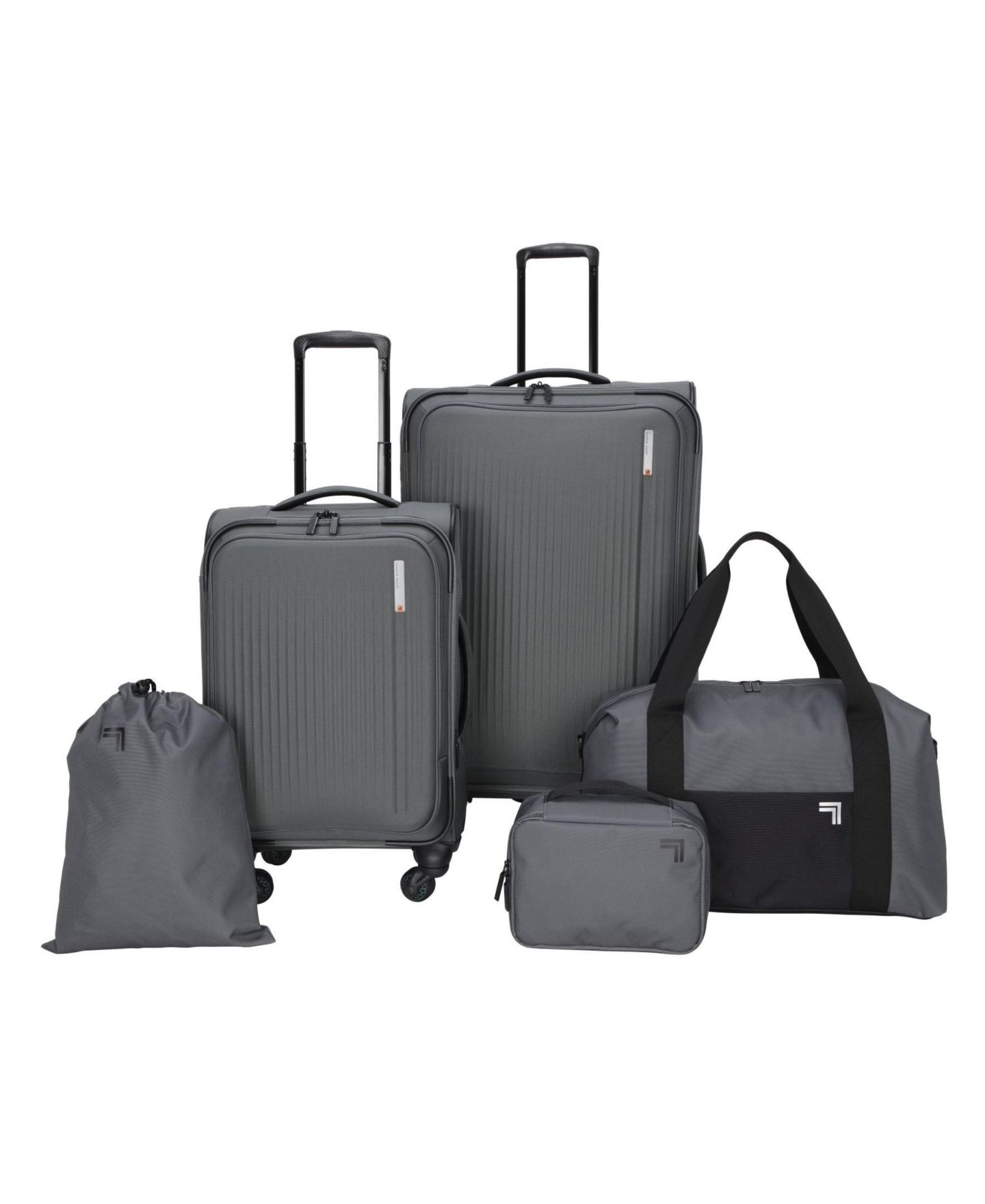 Чемоданы Sharper Image Travel Eva Molded 5 Piece Softside Luggage Set, цвет: Тёмный зелёный — фото 1