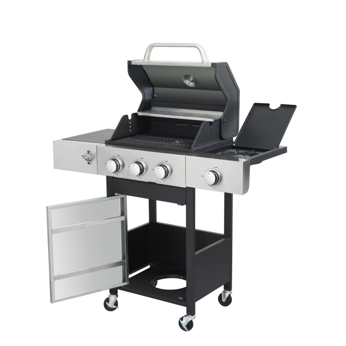 Streamdale Furniture 3-Burner Propane Gas Grill, 37230BTU with Enameled Cast Iron Grids