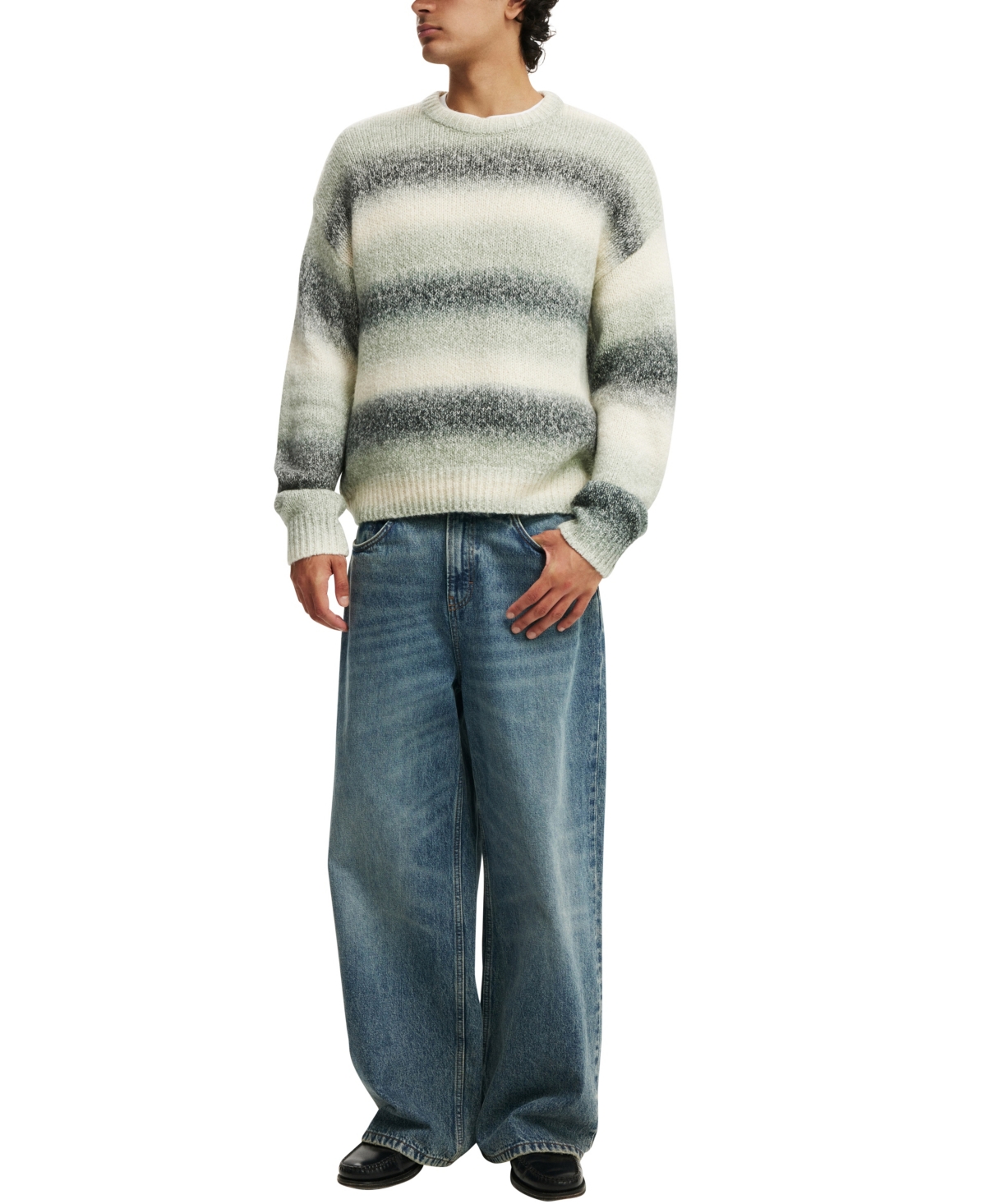 COTTON ON MEN'S OMBRE CREW KNIT SWEATER 